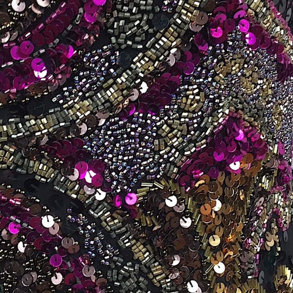 Vintage Black & Gold Lime Nite Beaded Tank Dress - Picture 5 of 13